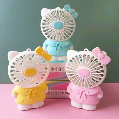 Милый мини-вентилятор с изображением кота со светодиодной подсветкой, мультяшный воздушный охладитель, портативные электрические вентиляторы, зарядка через USB, подарок