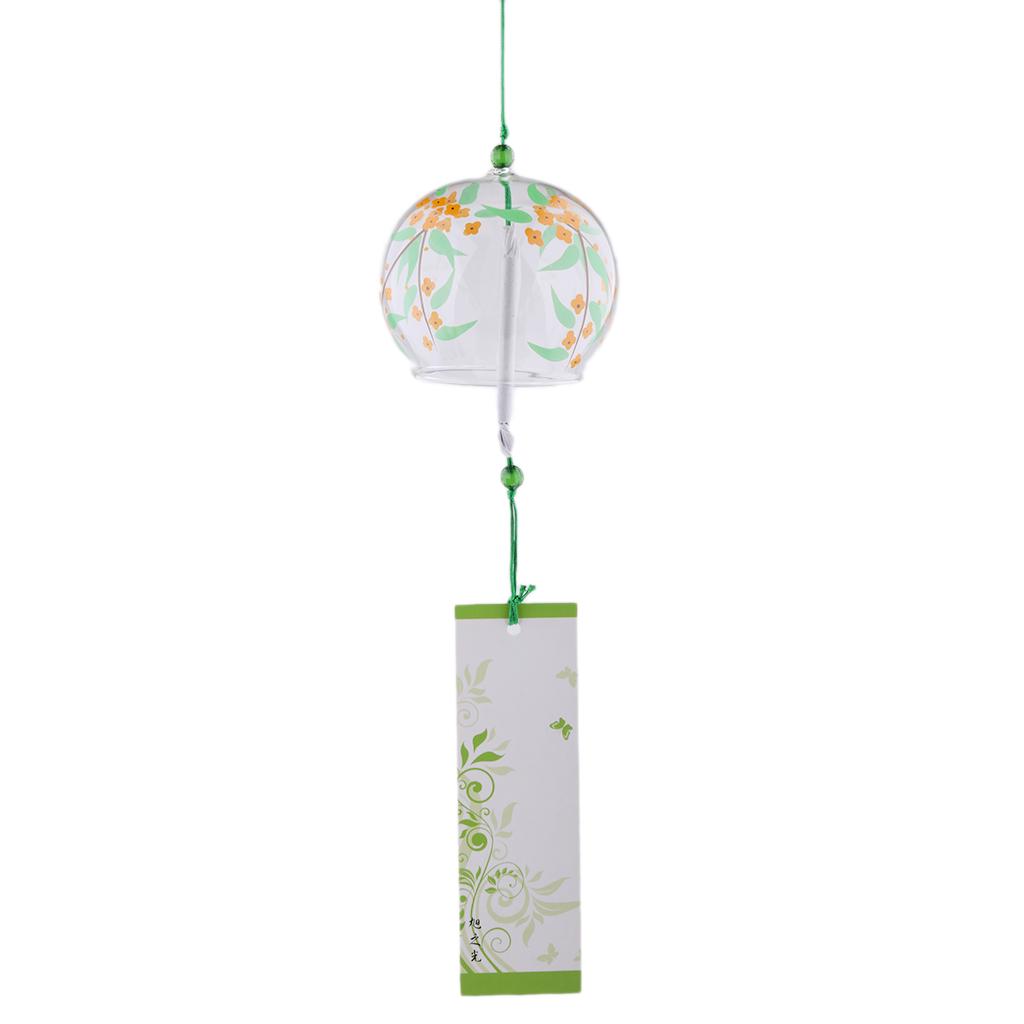 Japanese Culuture Glass Wind Bell Furin Wind Chimes Home Hanging Decor