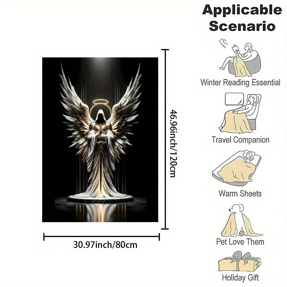 Angel of Death pattern Flannel printed blanket suitable for all seasons suitable for living room office sofa and travel