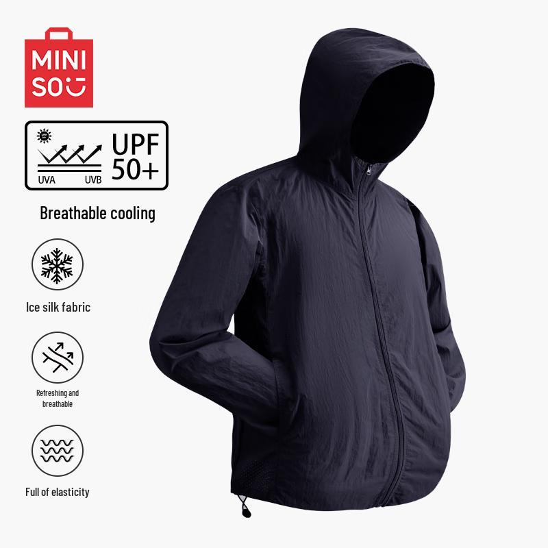 MINISO Мужская куртка с капюшоном для защиты от солнца UPF50+ и охлаждающим эффектом