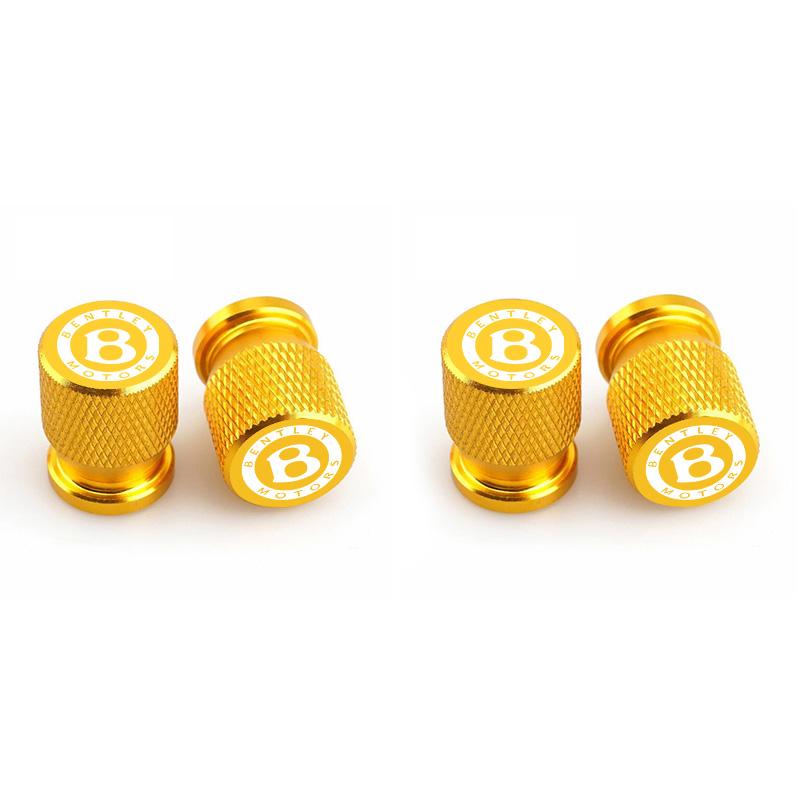 4Pcs Car Wheel Tire Valve Cap Tyre Stem Dustproof Cover For New Bentley Flying Spur Continental GT Bentayga Mulsanne Accessories XQ6