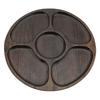 Chip Dip Tray 5 Compartments Round Wood Divided Serving Platter for Snack Fruit Candy Nut