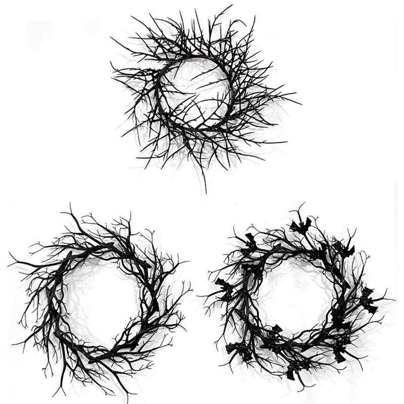 Хэллоуин Венок Гирлянда Украшение для вечеринки Настенное подвесное Композиция Реквизит Имитация Летучая мышь Уникальные 3 стиля