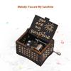Vintage Wooden Music Box Palm-size Hand Crank Wood Case Musicbox Beautiful Carved Wooden Musical