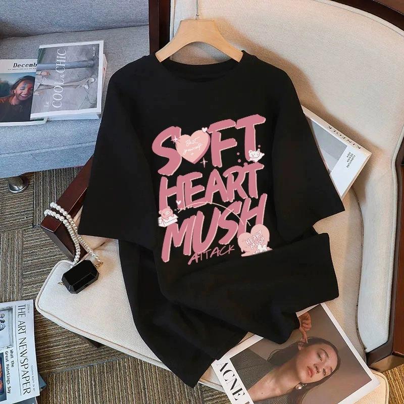 Футболка из чистого хлопка белого цвета с короткими рукавами для женщин на лето, новый большой размер, свободный дизайн, тонкий топ с короткими рукавами и принтом