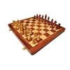 Wooden Handmade Foldable Magnetic Chess Board Set with Magnetic Pieces and Extra Queens for Kids and Adults (16x16 Inches, Brown)