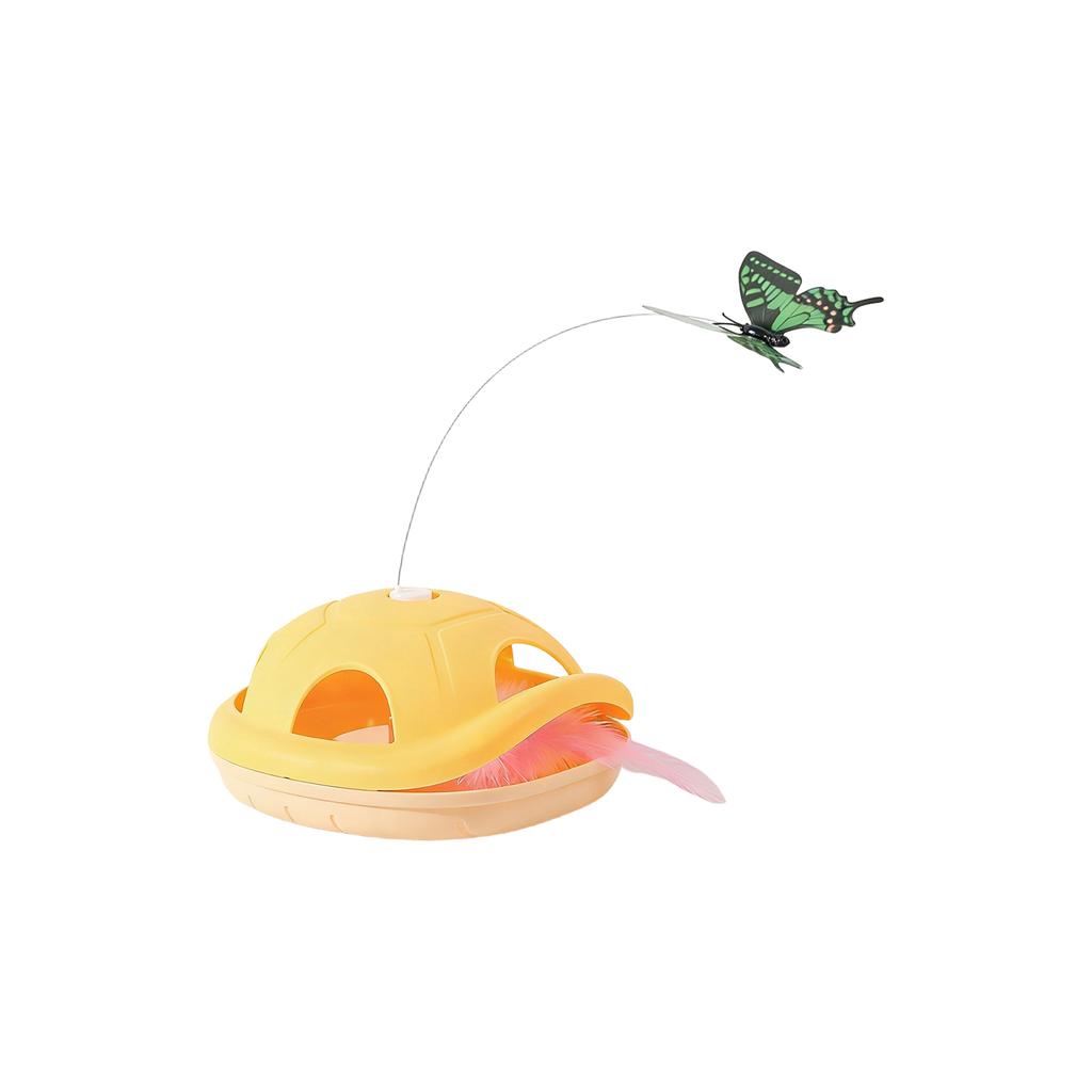 Электрическая автоматическая вращающаяся игрушка-бабочка для кошек - Интерактивная игрушка для домашних животных в форме черепахи для самостоятельных развлечений и стимуляции охотничьих инстинктов кошек