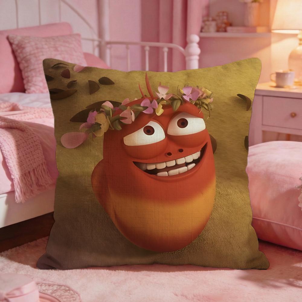 LLarvaS Cute Cartoon Cushion Cover Premium Comfort Reversible Pillow Cove Two In One Design For Any Room  Car Interior