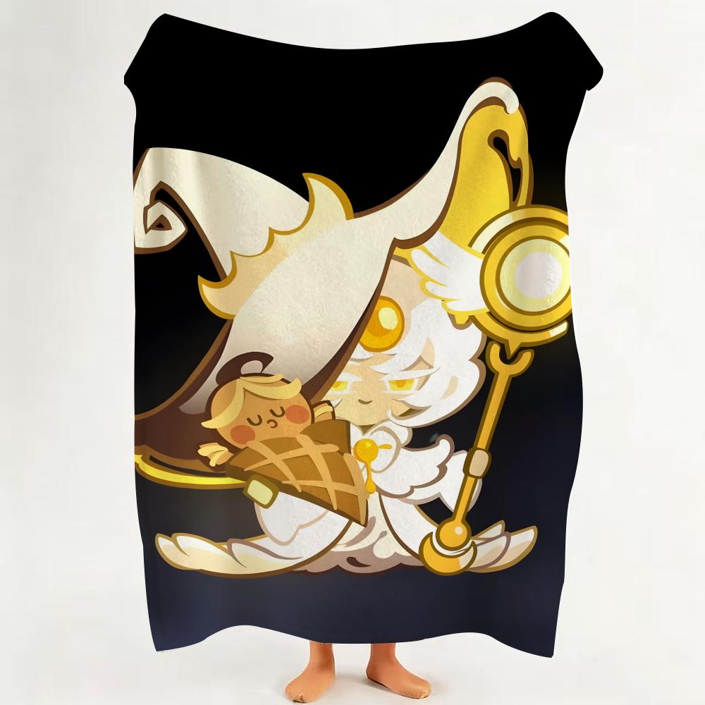 Game C CookieRun Throw Flannel Throw Blanket Suitable for Sofa Living Room Bedroom