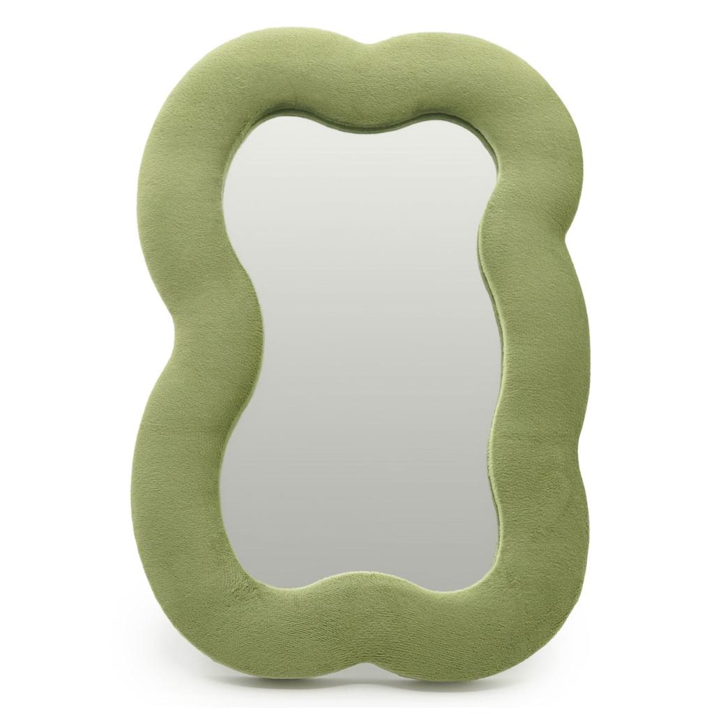 Soft Squiggly Mirror – Large Cloud – Moss Green (33.4x23.5x2.3cm)