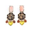 Salircon 2026 New Vintage Luxury Flower Drop Earring Women Statement Resin Heart Earring Jewelry Trendy Female Accessories Gift