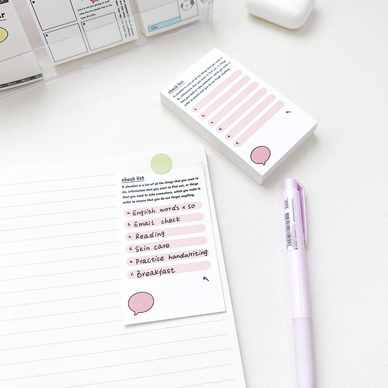 100 Sheets/pc Cartoon Memo Pad Sticky Note To Do List Check List Planner Notepad for Staff Students Stationery Journaling