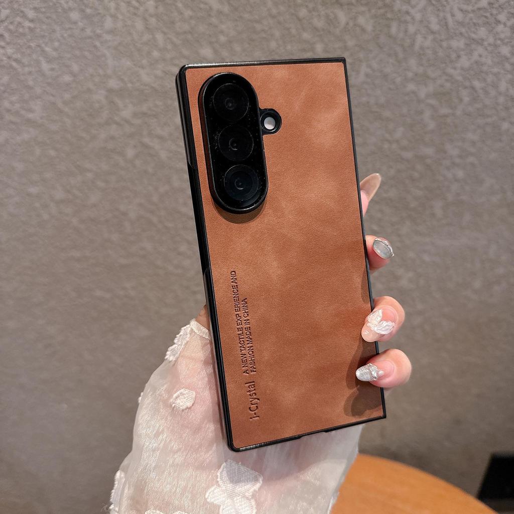 Флип-кейс из овчины для Samsung Z Fold7: Роскошный, Отводящий тепло, Безопасный для кожи, Защита от падений
