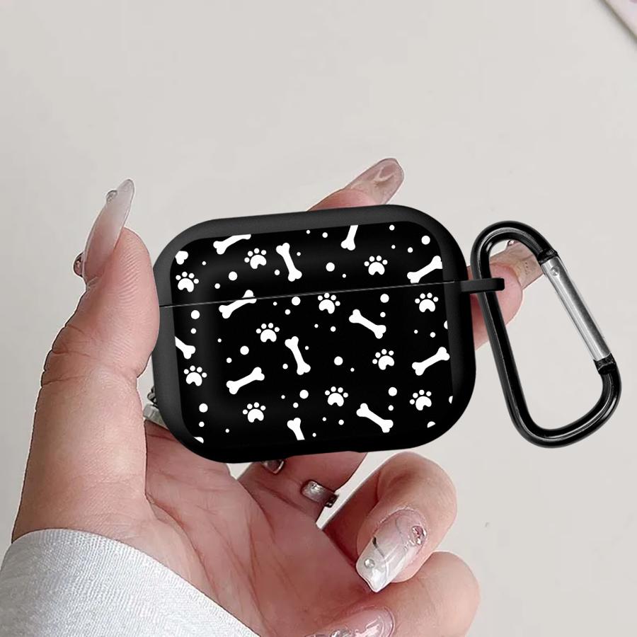 Чехол для наушников Чехол-крышка Для Airpods 3 2 Pro Pro2 1 Pro3 4 Черный Костяной