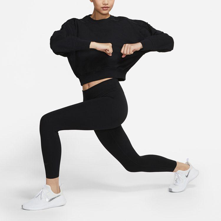 Nike Толстовки Женские Черные С Круглым Вырезом Умеренный Обычный DA0449-010