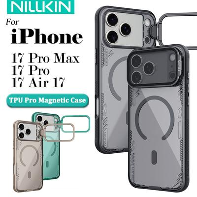 NILLKIN Для iPhone 17 Pro Max Чехлы для телефона Устойчивый к УФ-излучению ТПУ+ПК Жесткая задняя крышка Новый металлический штатив для камеры Магнитный чехол