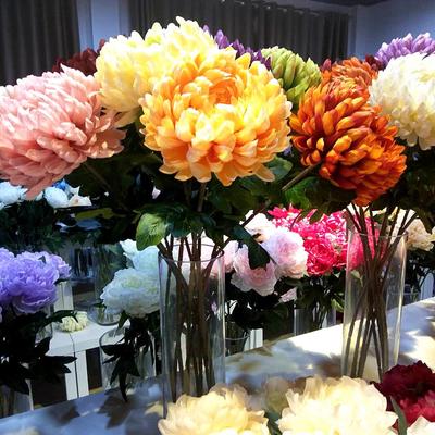 Большие искусственные цветы хризантемы, гайлардии и пиона для домашнего декора и фотосессий