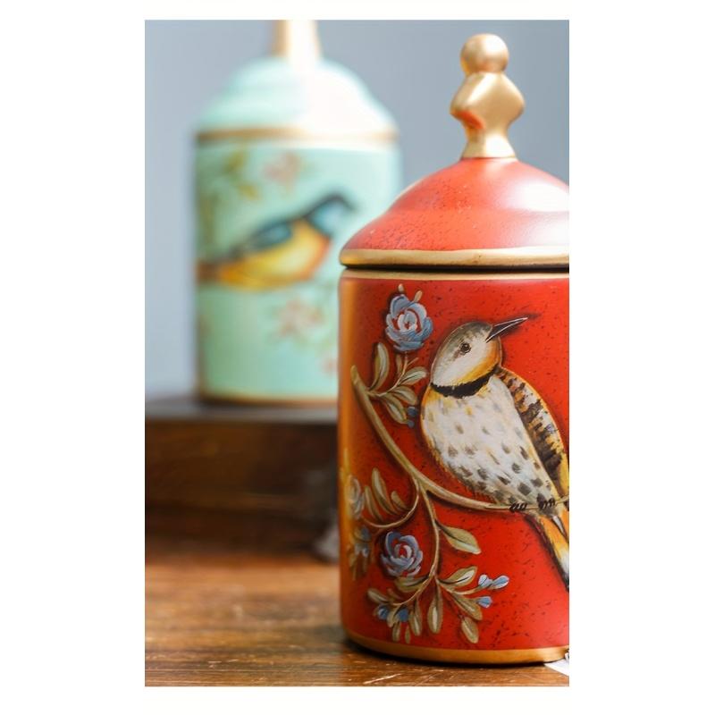 1pc Ceramic Storage Jar, Porcelain Storage Jar, Tea Can, Coffee Can, Ceramic Crafts, For Home Restaurant Hotel Office