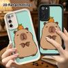 Phone Case: 2D Flat Samsung Galaxy A34 A35 M05 M06 S20 S22 S21 FE Plus 5G Step Protective Case, Capybara with Orange on Top, Christmas and Halloween G