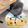 1PC Sunflower Kitten Field Round Chair mat Area Rug - Non-Slip, Floor Mat for Office, Bedroom, home decor Christmas Gift c0528023