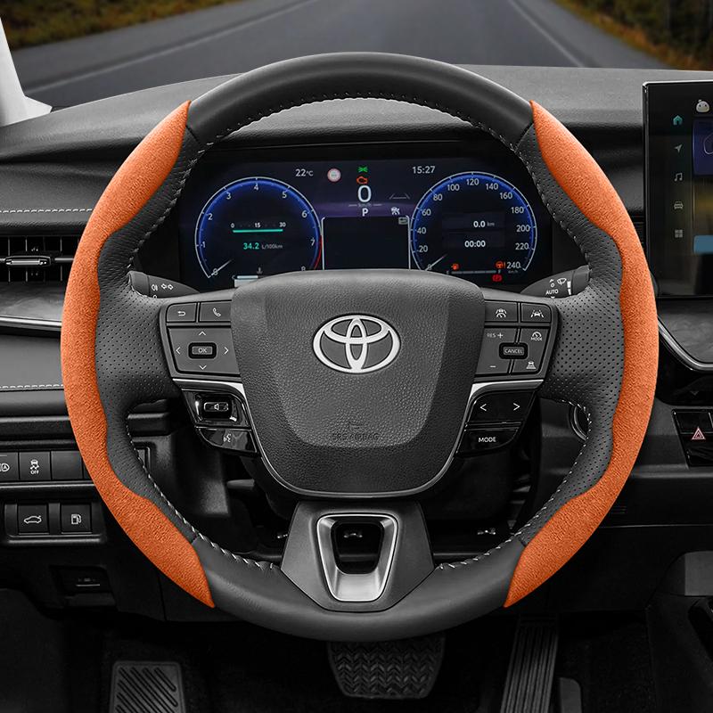 Подходит для Toyota Противоскользящая Пряжка Сегментированная Замшевая Накладка на Руль Подходит для Yaris Auris Chr Corolla Rav4 Hilux Wish Roomy Aqua Probox Prius
