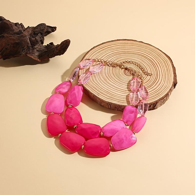 Jelly Doublelayered Necklace Color Elegant Versatile Chic Perfect For Gifts Or Music Festivals