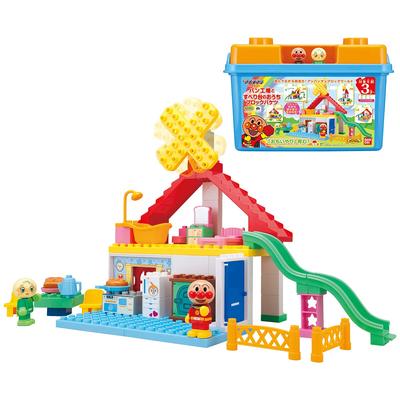 Bandai Ведро BlockLabo Block Lab Anpanman Bakery and Slide House Block Bucket Рекомендуется для детей от 3 лет