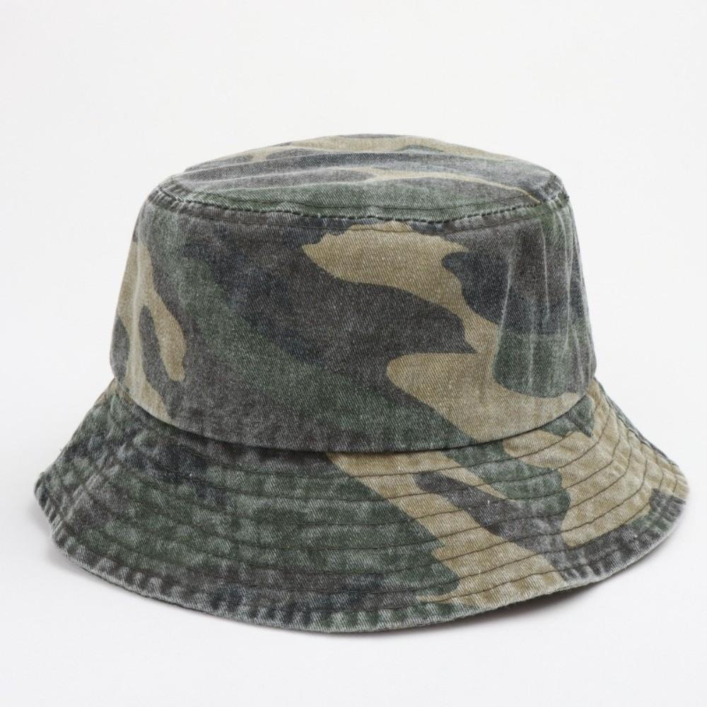 Sun Protection Panama Hat Camouflage Fisherman Hat Vintage Bucket Hat  Outdoor Travel