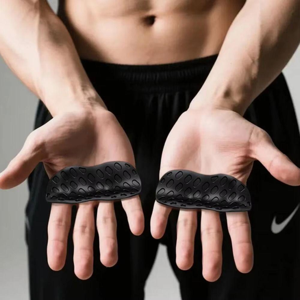1 Pair Ergonomic Workout Gym Gloves Anti-slip Silicone Palm Grips Weight Lifting Grips Deadlift