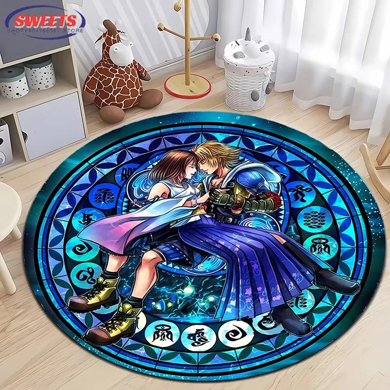 Круглый ковер Disney Kingdom Hearts, Нескользящий игровой коврик, Напольный ковер для гостиной, спальни, детской комнаты, Круглый коврик, Прочный моющийся коврик