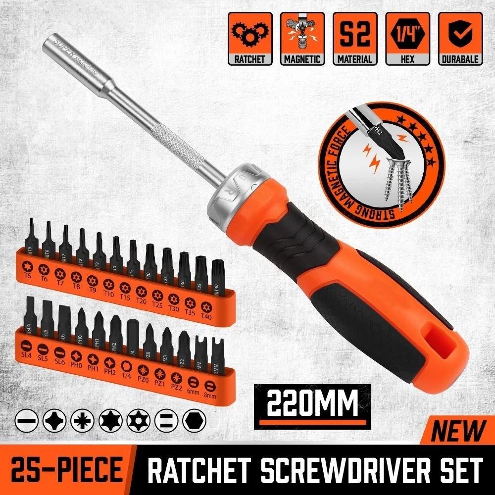 Rotating Handle Screwdriver Set Built-in Magnet Industrial Grade Screwdrive Fastening Parts