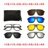 Reading Glasses Anti Blue Light Blocking Sunglasses Fashion Men Polarized Magnetic Clip Glasses 6 In 1 Prescription Eyewear