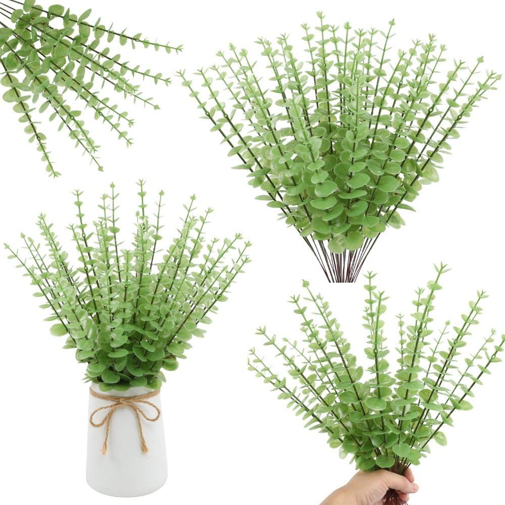 10Pcs/set Simulation Fake Eucalyptus Plants Eucalyptus Artificial Eucalyptus Leaf Home Props