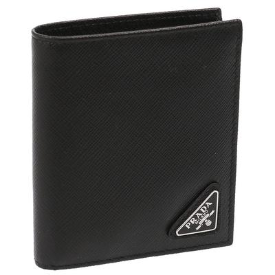 Кошелек бифолд Кошелек Тисненая кожа 2MO004 QHH F0002 SAFFIANO TRIANG Черный [Prada] [Prada] Мужской [Товар]