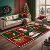 Christmas Style Carpet Soft and Living Room Doormat Santa Claus Dining Room Foyer Room Bedroom Santa Claus Floor Mat Decoration