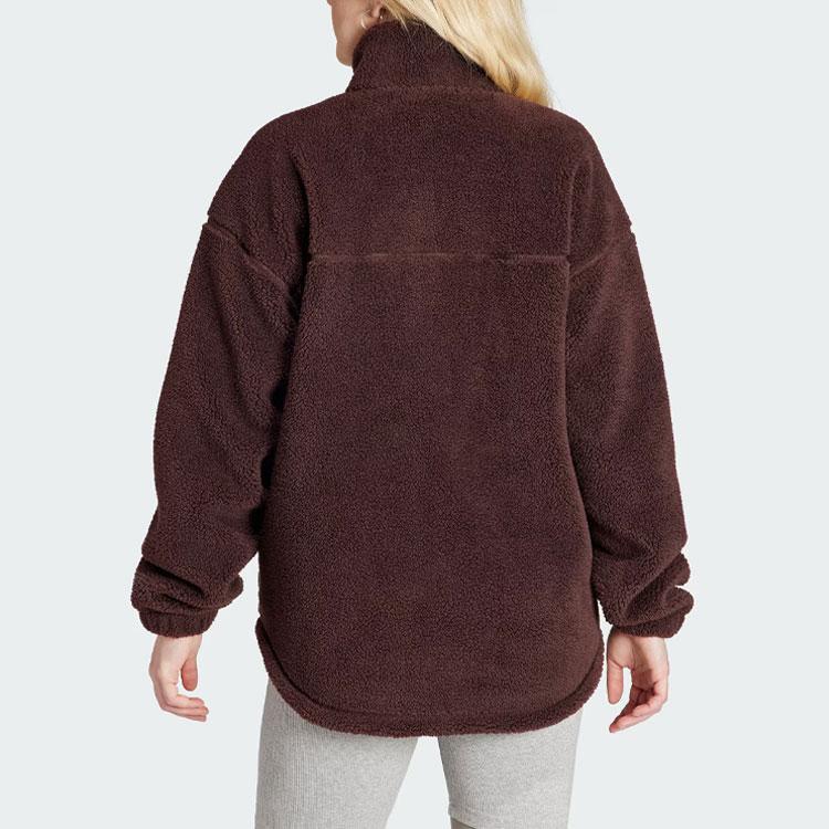 adidas Originals Essentials Куртка с длинным рукавом с флисовым воротником Женская верхняя одежда Темно-серый коричневый IM3898