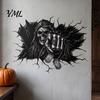 Festive Wall Ornaments for Halloween 3D Decal, Breakout Illusion Sticker with Skull Ghost, Spooky Scary Ghost Patterns Home Decor Room Party, Peel And