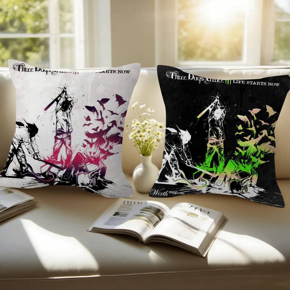 TThree days Grace Band Personalized picture text home decorative pillows Household Gifts 45x45cm
