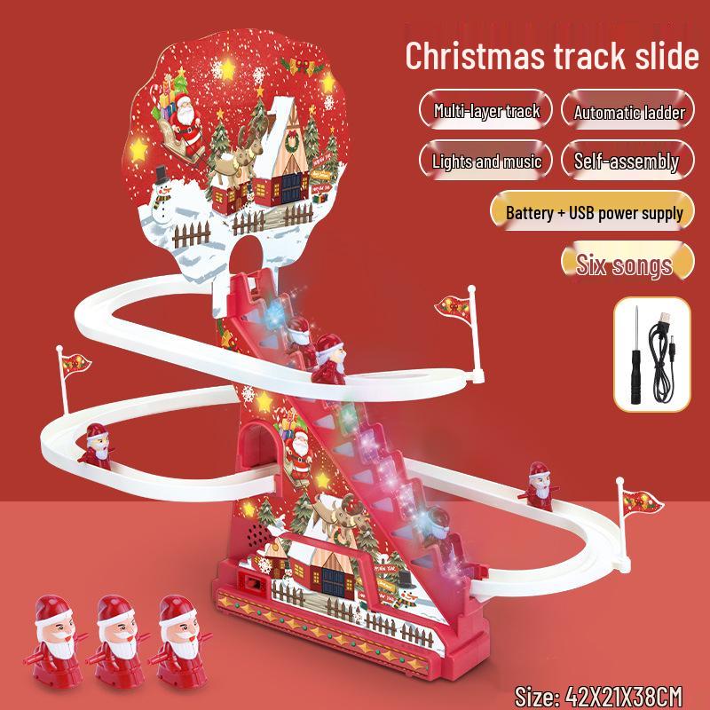 Рождественская игрушка-трек-горка для раннего развития - Детский электрический развивающий подарок
