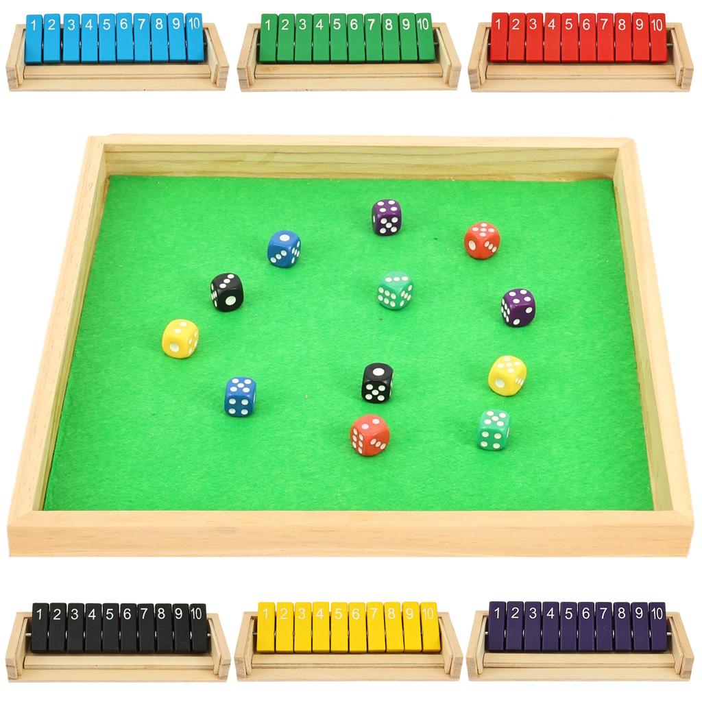 1 шт. Деревянная настольная игра Портативная развивающая игра Shut The Box Игра в кости для 4-6 игроков Веселая семейная игра в кости для семейной домашней вечеринки и бара