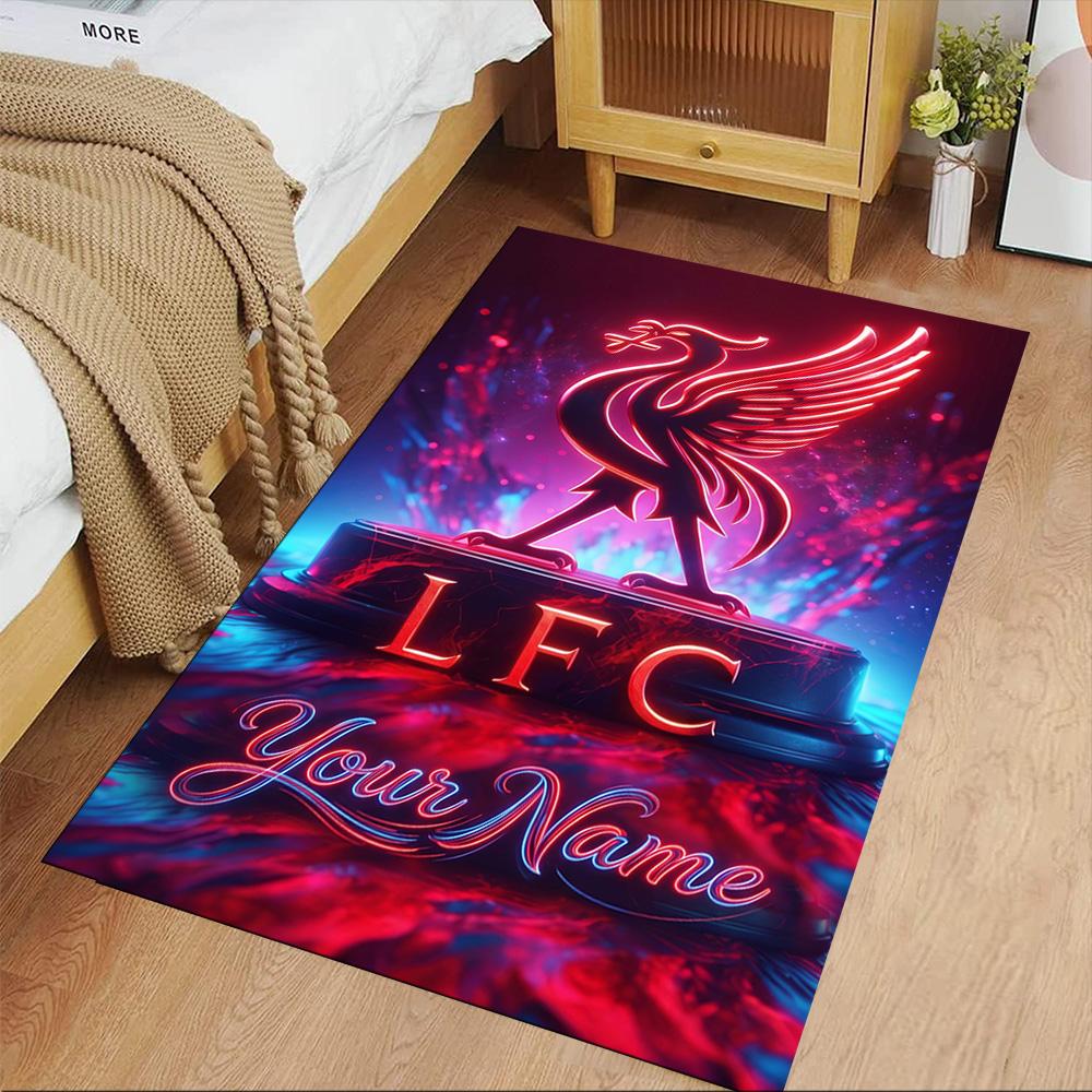 Liverpool Personalized Name Floor Rug Office Rug Perfect for Kitchen Playrooms Balcony Game Room Anti-slip Rug Office home decor Spiritual Gift