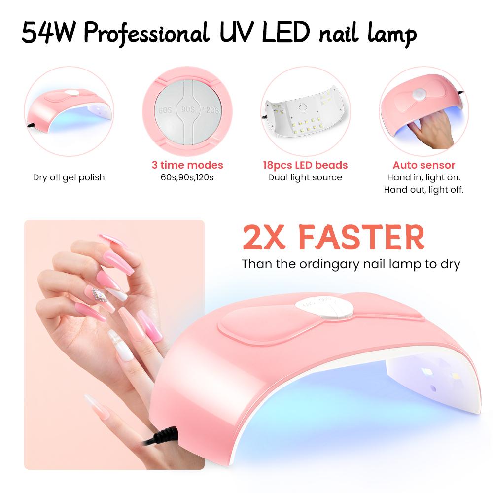 Набор гель-лаков PHOENIXY для маникюра с УФ-светодиодной лампой, маникюрные инструменты и набор лаков для ногтей