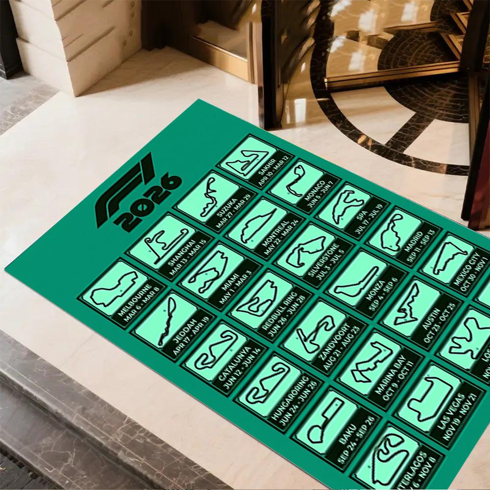 Formula Calendar Area Rug Suitable for Entryway Balcony Dormitory Kitchen Antislip Carpet Decorate Offices
