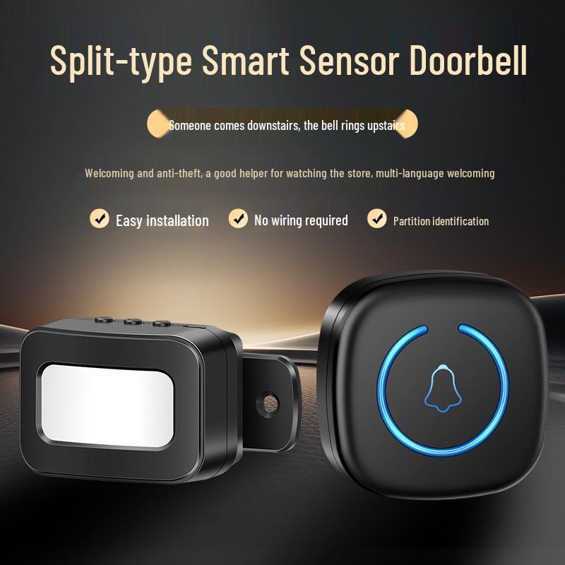 Wireless Doorbell with Anti-theft Infrared Sensor and Welcome Alert Sound