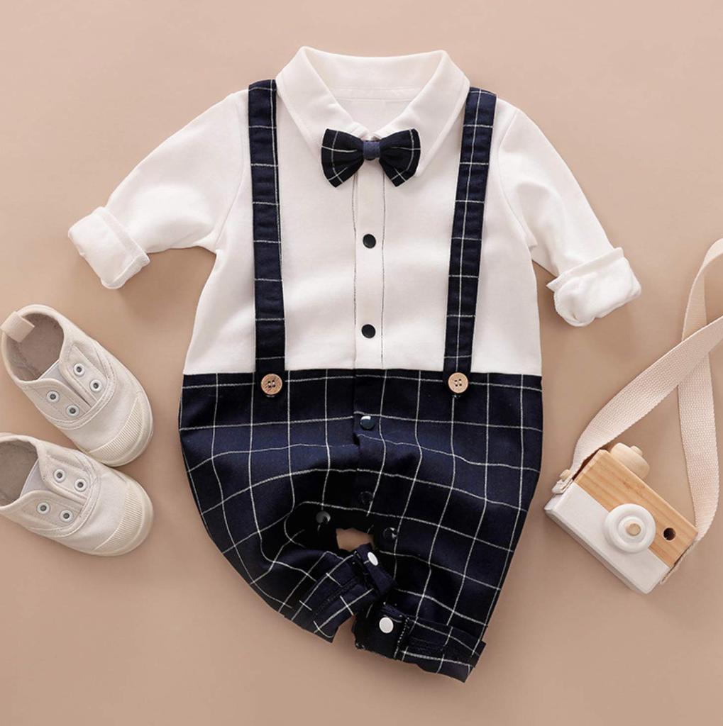 Детская официальная западная одежда с длинным бантом, многослойная, первая памятная фотография новорожденного [Bebek] Одежда для мальчиков, младенец, рукав, комбинезон, галстук, одежда, церемония,