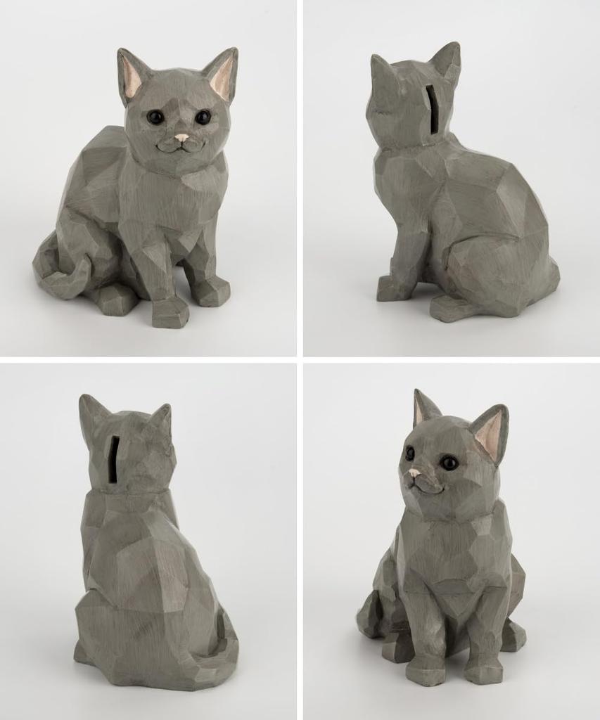 Копилка Банк для денег Животное Кошка Резьба по дереву Предмет интерьера Suora