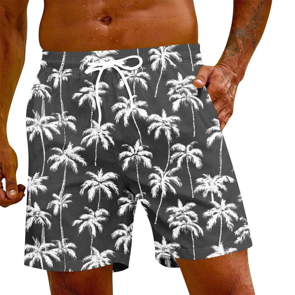 Men's Fashion Printed Elastic Waist Casual Yoga Pants Beach Shorts