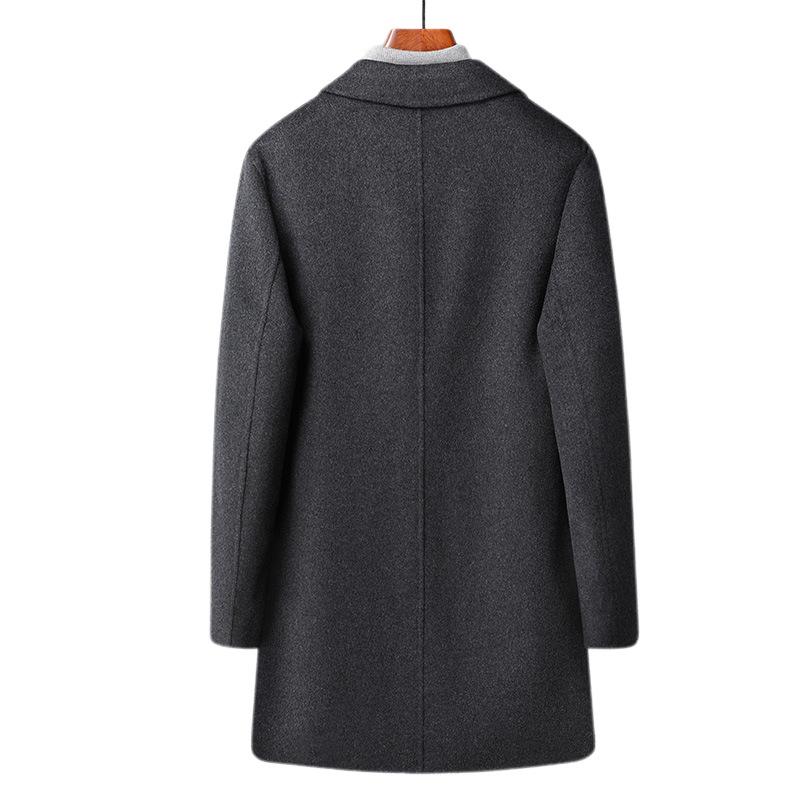 Simple Autumn and Winter New Double-sided Wool Coat Medium and Long Suit Collar Fashionable Casual Woolen Trench Coat Men's Coat