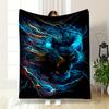 "Glowing Lightning Panther Design" Patterned blanket, flannel, suitable for all seasons, home decor, warm and cozy