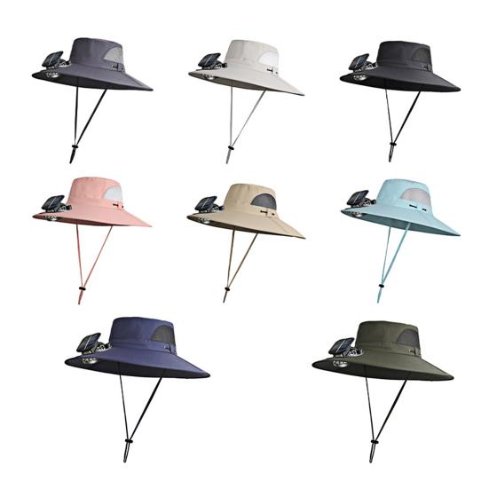 Солнечная шляпа-веер с защитой от ультрафиолета UPF 50+ и съемным вентилятором для охлаждения, дышащая, для мужчин и женщин, для летнего активного отдыха на природе, для рыбалки, с широкими полями, солнцезащитная кепка